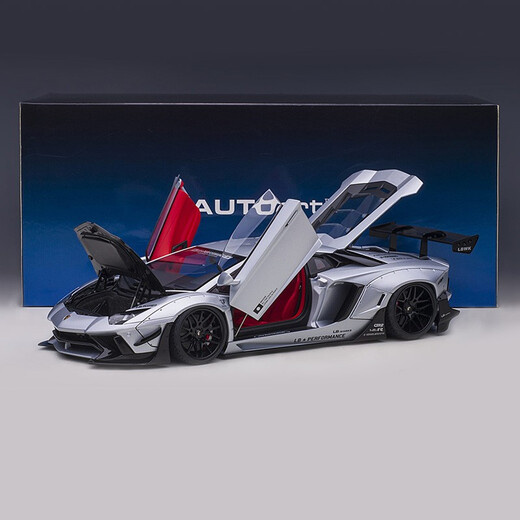 Autoart 1:18 Lamborghini Aventador SVJ Sportwagen Model Car Collection 79181 Silberschwarz Cover Wide Body