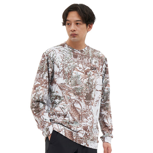 DAIWA autumn and winter DE-9223 cold-proof hooded long-sleeved shirt warm round neck pullover top autumn and winter fishing clothing DE-9323 round neck style-black M