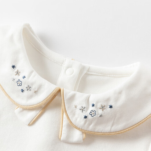 DAVE&BELLA girls long-sleeved T-shirt new children's bottoming top baby girl spring clothes casual children's pullover pearl white ready stock 110 cm (recommended height 100-110cm)