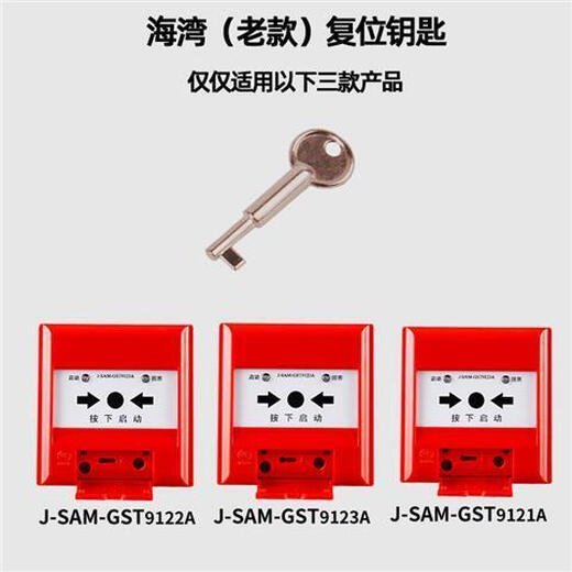 Customized emergency button reset key fire hydrant alarm manual reset manual alarm switch light gray (key