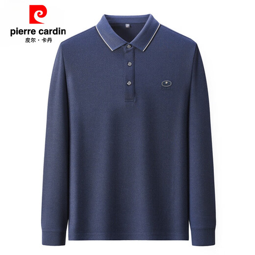 
Pierre CARDIN Pierre CARDIN long-sleeved T-shirt men's 2024 spring and autumn new style business casual loose lapel solid color cotton men's clothing 15867 white 165/80A