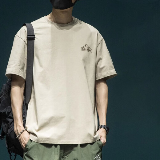 Baumwoll kurzärmeligte T-Shirt für Männer, die große halbärmelige T-Shirt American High Street gedrucktes Kurzärärt-T-Shirt für Männer T1506 Dark Green l
