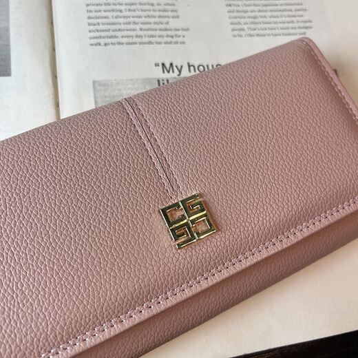 Woodpecker (TUCANO) Women's Hand Wallet Women's Long Simple Mobile Phone Bag Internet Celebrity Fashion Soft Leather Litchi Pattern Large Capacity Wallet Pink