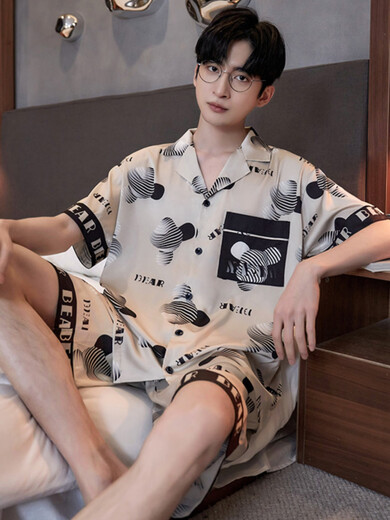 Xushansi Pajamas Hombres Pajamas Hombres Día de verano de altura corta adolescente 2025 EZJ6627 M L Código (165173C105130Jin [Jin equivale a 0.5 kg])