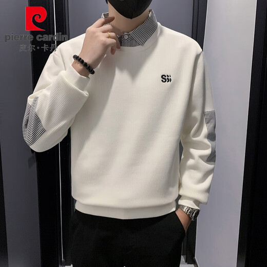 Pierre Cardin falso de dos piezas Sweinshirt Sweatshirt Men's Spring y Autumn Style Socking Socket Socket Men's 2025 NUEVO MAILLARD MAILLARD TOP 1392 Caki Regular M Sugerir 115Jin [Jin equivale a 0.5 kg]