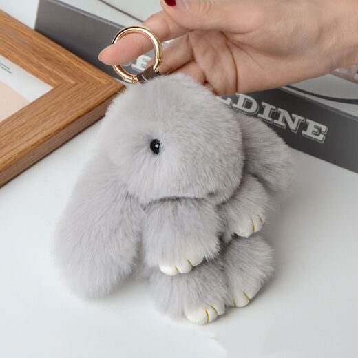 Schoolbag hanging chain women's clothing dead rabbit key chain female cute internet celebrity Korean version student schoolbag hanging bag hanging decoration couple small gift pink [love ball]