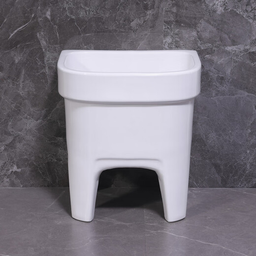 Lefit (lfte) bathroom ceramic wash mop pool balcony mop trough household Taiwan-controlled large, medium and small mop basin courtyard mop pool 907 manual water delivery to home