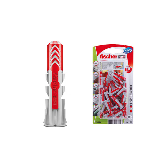 Fischer German original imported expansion screw Duopower universal hollow wall gypsum board foam brick special card installation 8X40+5x55 original nail 8 sets/card 534998