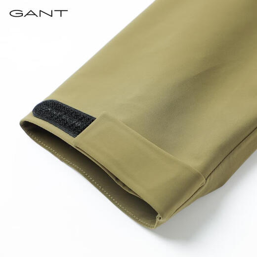 GANT/甘特秋冬24新款男士日常户外拉链口袋抽绳连帽夹克纯色外套 701-黄绿色 M