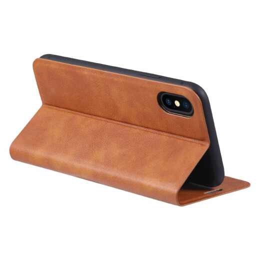 Penor Apple X phone case iPhone XS protective case Max flip XR leather case Ultra-thin silicone soft case full-in case anti-fall case men and women [Magnetic leather case] Jazz black Apple X/XS universal
