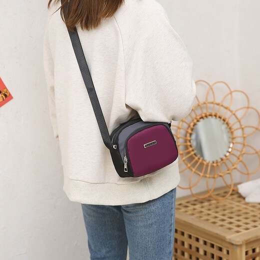 QUEENJOY cross-body women's bag 2023 new style middle-aged mother versatile single shoulder crossbody bag elderly mobile phone change shopping bag black