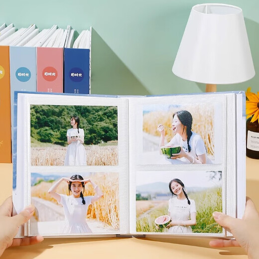 Oulivan [Low Price All Network] Interstitial Oil Painting Storage Book Large Capacity Family Photo Album This Couple Graduation Memorial Photo Book (200 6-inch Plastic) - Memories