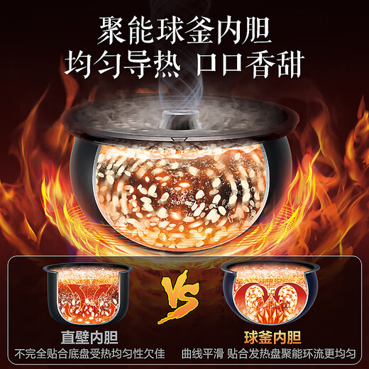 苏泊尔（SUPOR）电饭煲家用1-8人柴火饭电饭锅4L大容量球釜内胆微压焖香蛋糕功能智能微压多功能40FC733