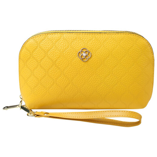 Sephren 2024 Korean new genuine leather handbag female temperament yellow wealth large capacity coupon wallet soft cowhide bag lemon yellow