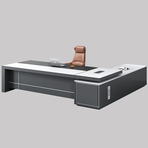 Litang simple modern boss desk office desk and chair combination fashionable executive manager office president desk executive desk office furniture 1.8m boss table + boss chair + 2.0m file cabinet