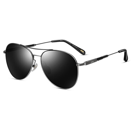 Mark story polarized sunglasses for men and women with myopia, prescription sunglasses, anti-UV driving and fishing sunglasses, gun frame black and gray film 300 degrees