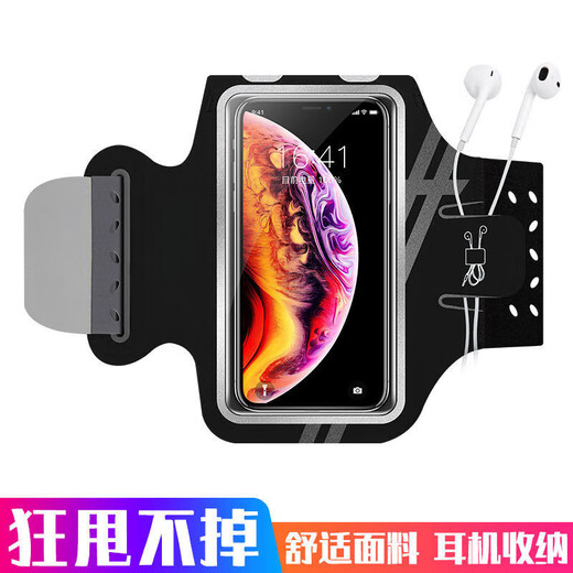 Raf core running mobile phone arm bag outdoor arm bag men and women universal arm strap sports arm cover waterproof touch screen wrist bag (standard style) obsidian black large size