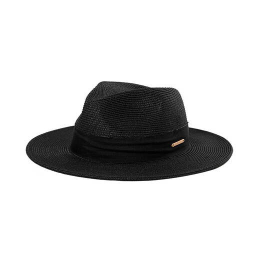 Siggi Strohhut Männer Sommer Gentleman Casual Beach Trend Hut Große Kopf Sunce Hut Ruhige schwarze 59 cm