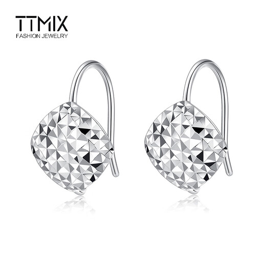 TTMIX platinum pt950 ear hook women's laser car flower diamond earrings platinum earrings large size 1.9-2.1g