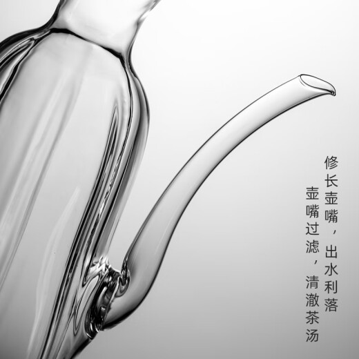 Zhai Chinese style high borosilicate glass teapot household Kung Fu tea set high-end light luxury single heat-resistant high-temperature tea ceremony tea set [glass Songdie green handle teapot] 300ml