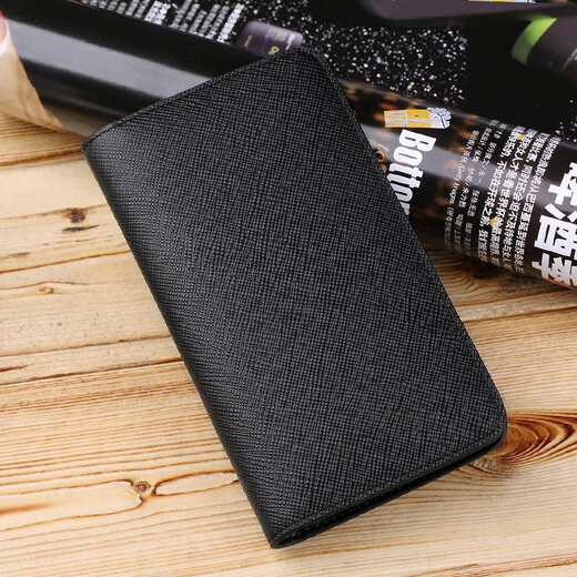 
WILLIAMPOLO Emperor Paul 17cm men's long wallet card bag thin style without folding whole 100 yuan cowhide card bag black cross pattern simple length 17.2cm