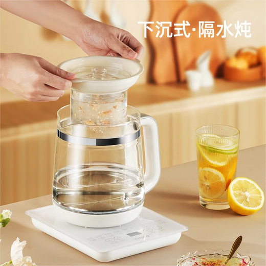 YALULU110V health pot multi-function constant temperature electric kettle fully automatic tea making tea kettle exported to the United States, Canada and Japan small household appliances for tea making and kettle white 1.8L + tea drain #110V foreign version