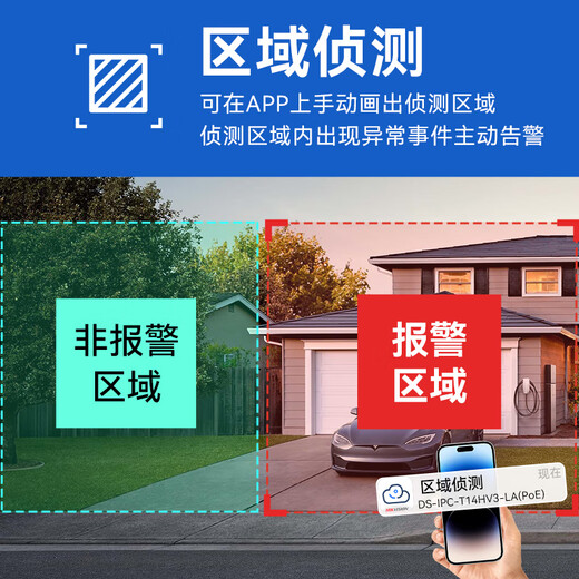 HIKVISION海康威视监控摄像头400万2K高清全彩夜视poe供电AI人形检测语音对讲商超室内半球T14HV3-LA 2.8MM 