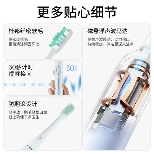 KGKE Valley zero electric toothbrush f6 fully automatic sonic charging smart electric toothbrush cleaning adult men and women couple gift waterproof sonic toothbrush 2 electric toothbrushes + 4 brush heads