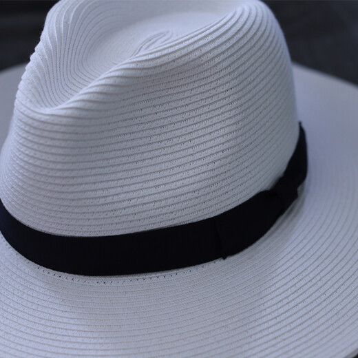 Oufandi large brim men's straw hat sun protection summer large sun hat women's outdoor large brim sun hat good off-white one size adjustable (55-60cm), with windproof rope