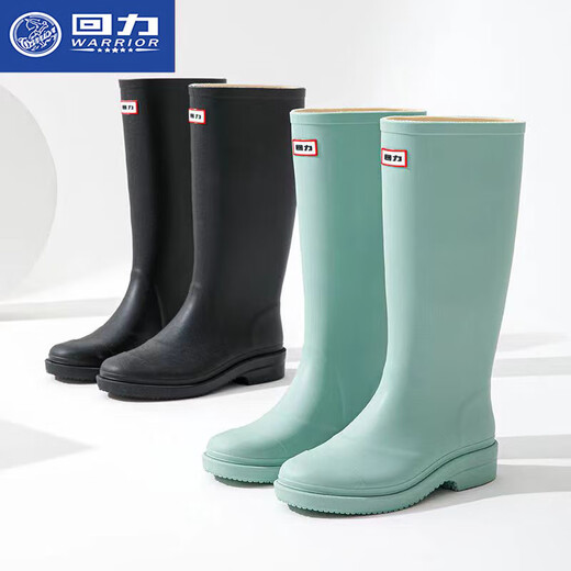 Huili Regenstiefel für Frauen Erwachsene Mode tragen hohe wasserdichte und glätselige Wasserschuhe an regnerischen Tagen weicher Sohle-Kee-resistenter Regenstiefel Mint Green 36
