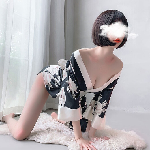 High-End sexy Kimono Pyjamas Sexy Unterwäsche Frauen extremer Verführungsuniform-Set Japaner Stil Walnuss Open-End-Freie können außerhalb Paare getragen werden, um Sex zu stimulieren, und Ekstase-Büro kann eingesetzt werden.