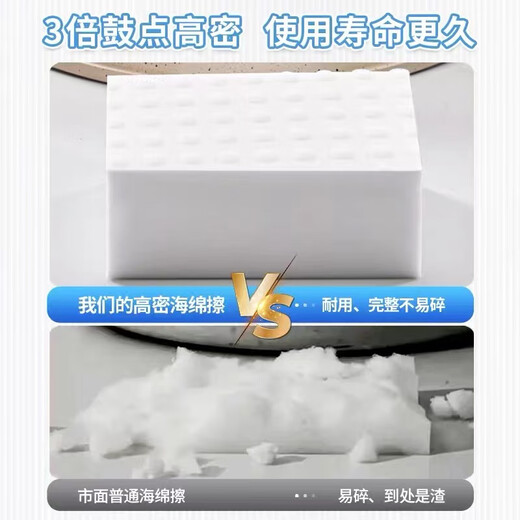 Qianlingniao Nano Sponge Magic Wipe Kitchen Cleaning Sponge Decontamination Shoe Shine Teacup Cleaning Magic Magic Wipe Powerful Descaling Premium 10*7*3cm Drum Beat-High Density Nano Sponge Wipe Individually Packaged Moisture-Proof 20 Tablets