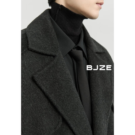 Piaget Zall 10% yak wool double-sided wool coat men's medium-length full wool coat 2024 autumn and winter new style P441860 Night Frost Gray XL 180