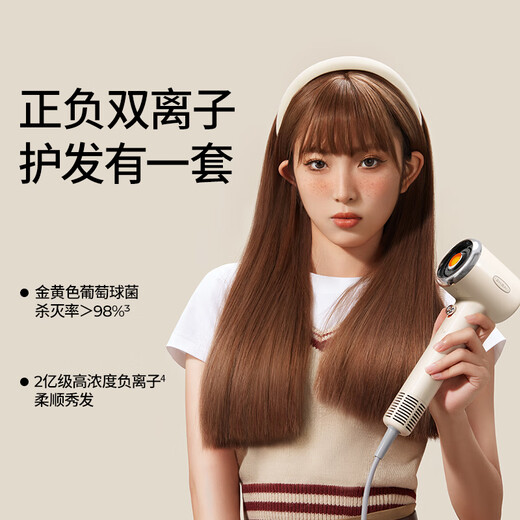 Straight-forward high-speed hair dryer for home high-wind negative ion hair care low-noise quick-drying hair dryer selection gift box birthday gift for girlfriend national subsidy S1 white low-end version