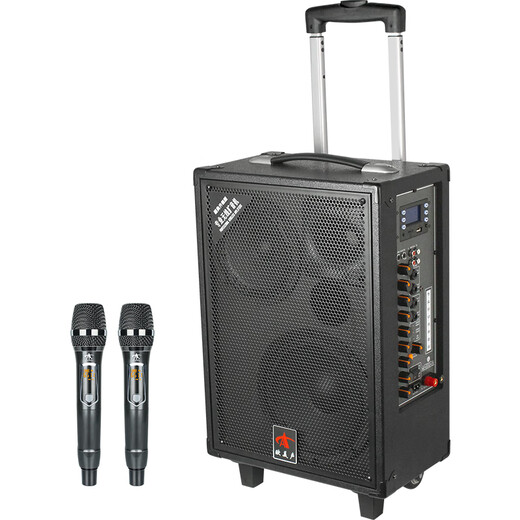 European and American sound outdoor audio karaoke dedicated three-way high-power professional singing live broadcast square dance performance high-quality large volume mobile drawbar Bluetooth portable speaker equipment 10-inch 138B drawbar 400W 2* wireless U-segment metal microphone + gift package
