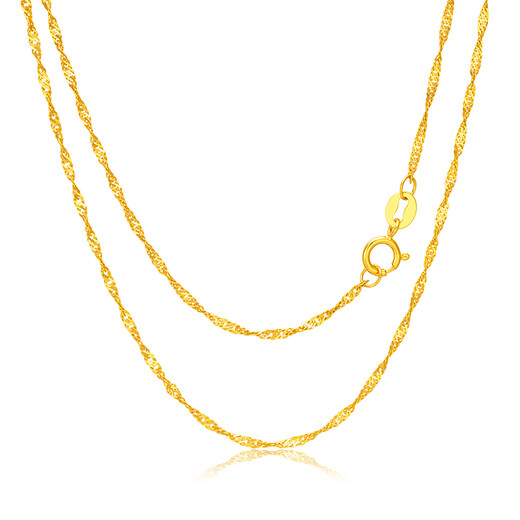 China Gold (CHINA GOLD) 18K gold necklace water wave chain K gold chain versatile style with pendant/jade/jewelry for wife or girlfriend water wave chain (about 1g)