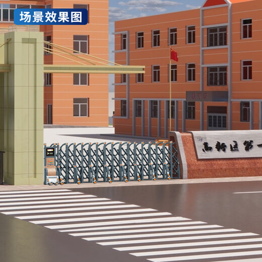 Caijing CJ-SSM3890 Aleación de aluminio inteligente Puerta telescópica de la escuela de la escuela puertas correderas de la puerta corrediza