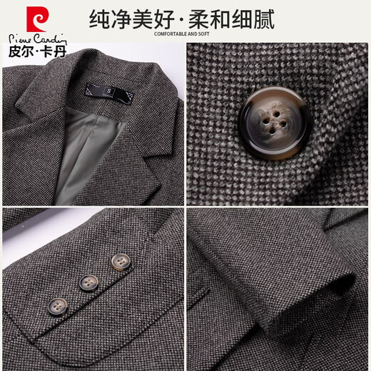 Pierre Cardin woolen blazer women's 2025 new autumn and winter thickened professional temperament work clothes suit suit dark gray suit + trousers XL