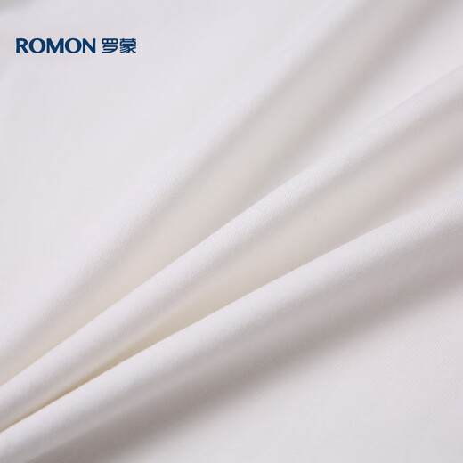 罗蒙（ROMON）短袖t恤男夏季休闲短袖男士冰丝感打底衫体恤男LM688 白色 L
