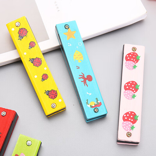 16-Loch-Kinderhölzern Mundonica Kindergarten Grundschüler Anfänger spielen Musikinstrumente kreatives Geschenk Oral Organ Spielzeug Holzharmonica Farben zufällig