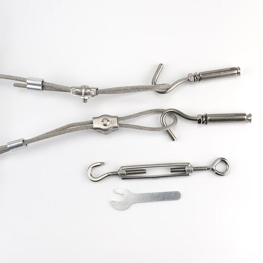 Bingyu 304 stainless steel plastic coated 4mm steel wire rope BH-620 13m steel wire rope + accessories set Jingcang