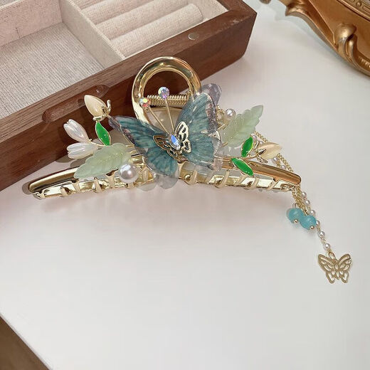 Jianlu Hair Clip Women's Back Hair Clip Hair Accessory High-End Hair Clip Hair Accessory Chinese Valentine's Day Gift for Girlfriend Butterfly Flower Tassel Hair Clip Gift Box