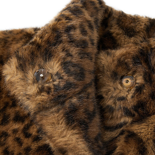 ELLE KIDS children's clothing yellow brown eco-friendly imitation fur jacket for girls winter new old money style leopard print coat leopard print color 165 (M)