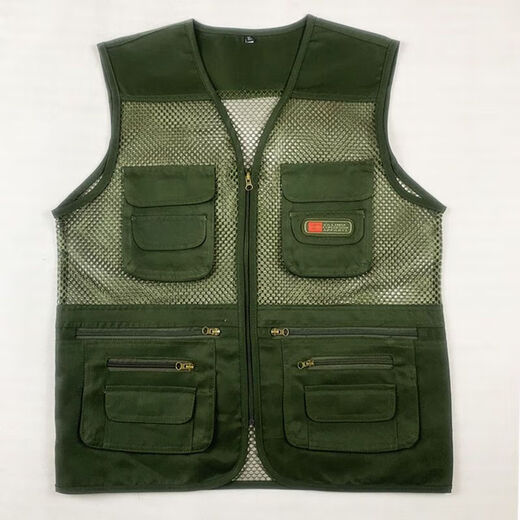 
Lan Junqi summer thin multi-pocket men's vest middle-aged and elderly mesh casual vest outdoor photography fishing work vest light gray (summer style) 2XL (140-160Jin [Jin equals 0.5 kg])