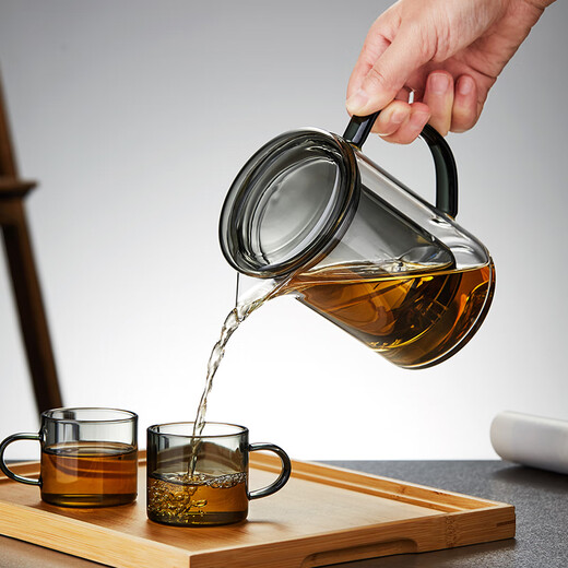 美斯尼 茶杯玻璃泡茶杯带嘴泡茶器茶水分离杯花茶杯办公居家用茶具 墨客杯 690mL