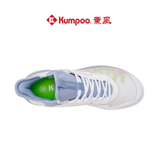 薰风（KUMPOO）2024新款羽毛球鞋厚羿 透气减震防滑耐磨男女款运动鞋熏风KH-G826 厚羿 KH-G826 白/灰蓝/绿 41