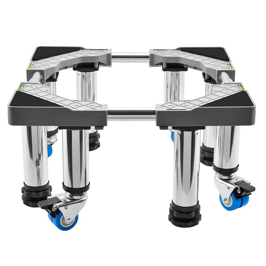 Washing machine base stainless steel heightened mobile tripod automatic drum adjustable stand refrigerator ice machine stand 12 tripod total height 14-17cm gray 25 round tube G10