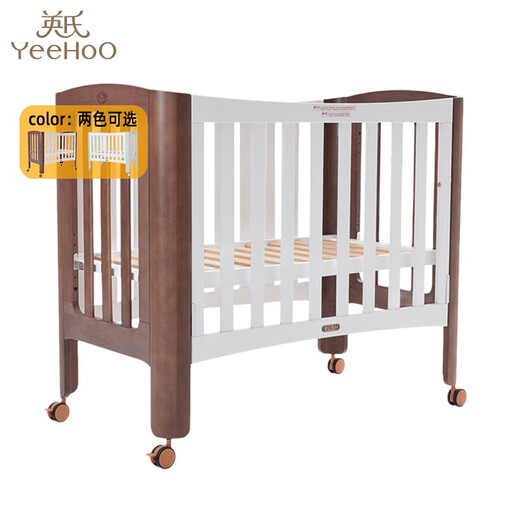 English baby cot imported beech 0-3 years old heart-opening small bed spliced variable desk children's bb bed YBCMJ01001A gray bed + cradle moon mattress S19YLA0581100