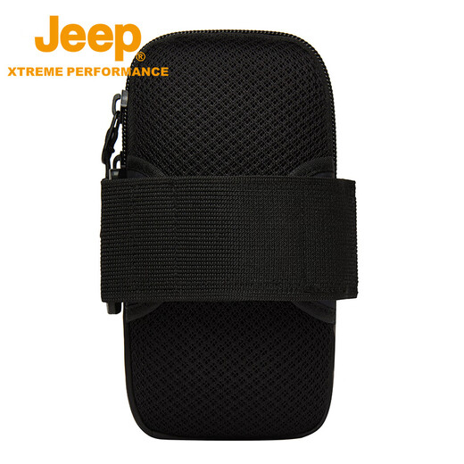 Jeep outdoor sports fitness arm bag running mobile phone bag unisex waterproof wrist bag arm bag black 18*9.5*2CM