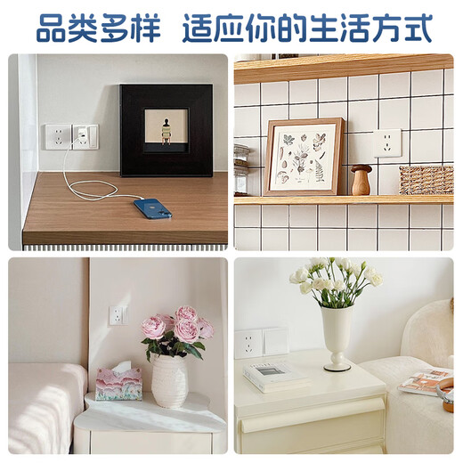 俊朗俊朗插座开关插座空调插座五孔额定电流10A面板暗装多孔86型D2白 一位五孔插